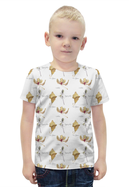 Заказать детскую футболку в Москве. Футболка с полной запечаткой для мальчиков орхидея лист и колючка от okonit - готовые дизайны и нанесение принтов.