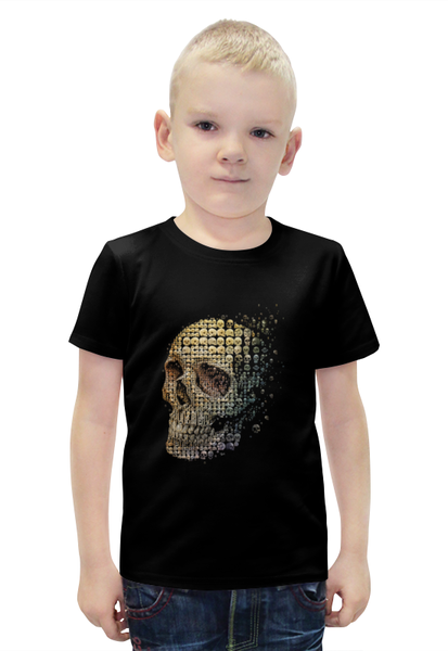 Заказать детскую футболку в Москве. Футболка с полной запечаткой для мальчиков Большой череп от galaxy secret - готовые дизайны и нанесение принтов.