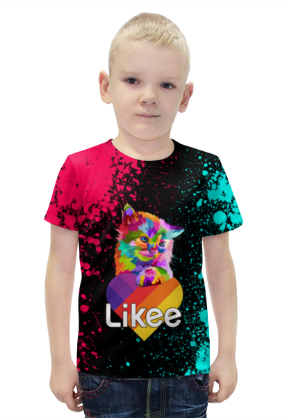 Заказать детскую футболку в Москве. Футболка с полной запечаткой для мальчиков Likee (LIKE Video) от vista12761@rambler.ru - готовые дизайны и нанесение принтов.