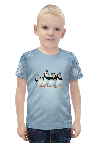 Заказать детскую футболку в Москве. Футболка с полной запечаткой для мальчиков Пингвины от THE_NISE  - готовые дизайны и нанесение принтов.