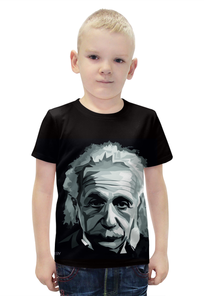 Заказать детскую футболку в Москве. Футболка с полной запечаткой для мальчиков Альберт Эйнштейн от thegallery - готовые дизайны и нанесение принтов.