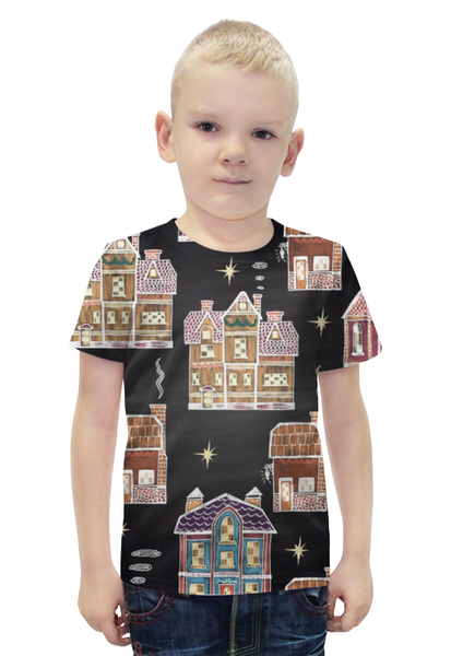 Заказать детскую футболку в Москве. Футболка с полной запечаткой для мальчиков Праздничное Рождество от ПРИНТЫ ПЕЧАТЬ  - готовые дизайны и нанесение принтов.