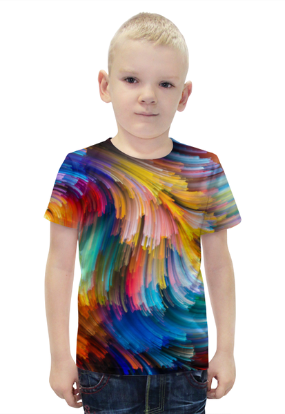 Заказать детскую футболку в Москве. Футболка с полной запечаткой для мальчиков Краски от Niq=D - готовые дизайны и нанесение принтов.