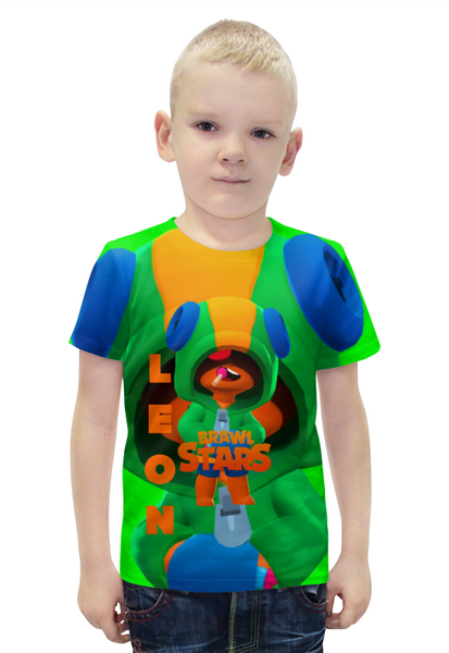 Заказать детскую футболку в Москве. Футболка с полной запечаткой для мальчиков Brawl Stars от T-shirt print  - готовые дизайны и нанесение принтов.