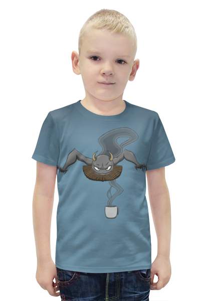 Заказать детскую футболку в Москве. Футболка с полной запечаткой для мальчиков Cinnamic demon от Maks Lange - готовые дизайны и нанесение принтов.