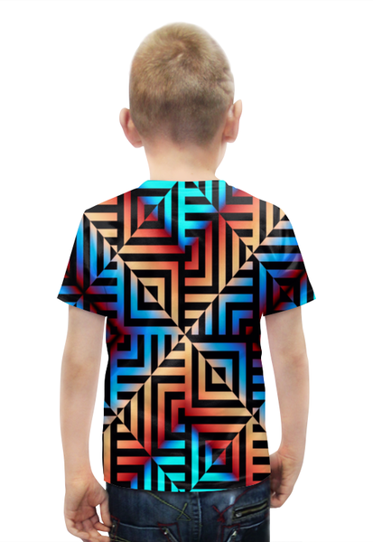 Заказать детскую футболку в Москве. Футболка с полной запечаткой для мальчиков Графическая мозаика от THE_NISE  - готовые дизайны и нанесение принтов.