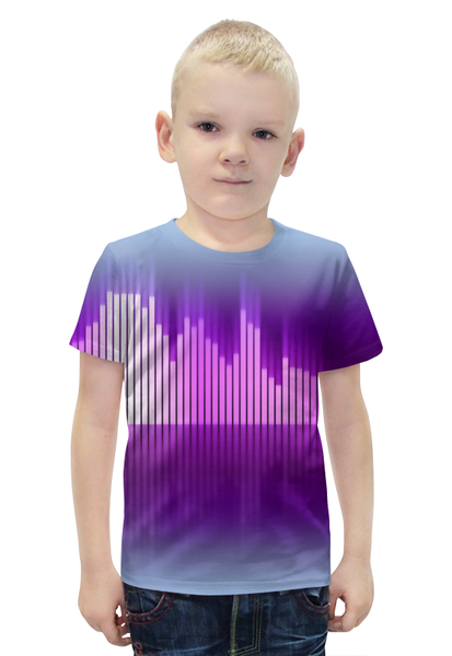 Заказать детскую футболку в Москве. Футболка с полной запечаткой для мальчиков Звуковая волна от THE_NISE  - готовые дизайны и нанесение принтов.
