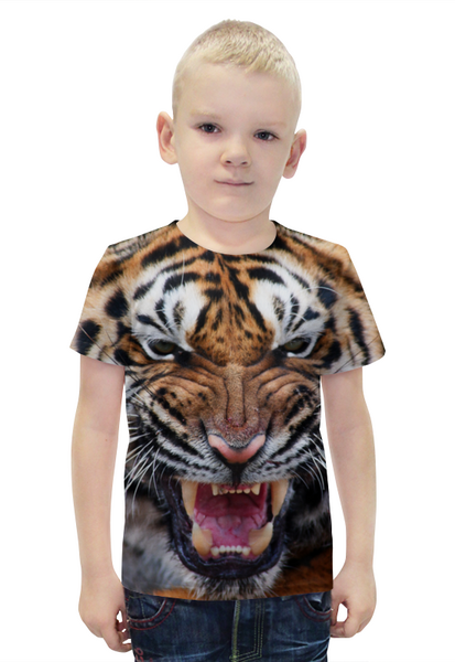 Заказать детскую футболку в Москве. Футболка с полной запечаткой для мальчиков Амурский тигр от nadegda - готовые дизайны и нанесение принтов.