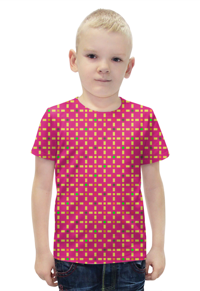 Заказать детскую футболку в Москве. Футболка с полной запечаткой для мальчиков Розовый узор от valezar - готовые дизайны и нанесение принтов.