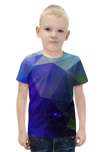 Заказать детскую футболку в Москве. Футболка с полной запечаткой для мальчиков Космический треугольник от galaxy secret - готовые дизайны и нанесение принтов.