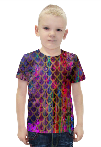 Заказать детскую футболку в Москве. Футболка с полной запечаткой для мальчиков Кожа дракона от d_ari.design@mail.ru - готовые дизайны и нанесение принтов.