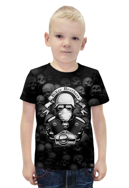 Заказать детскую футболку в Москве. Футболка с полной запечаткой для мальчиков Biker Brothers от OEX design - готовые дизайны и нанесение принтов.