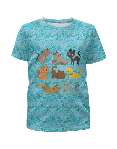 Заказать детскую футболку в Москве. Футболка с полной запечаткой для мальчиков Весёлые котята от Yaroslava - готовые дизайны и нанесение принтов.