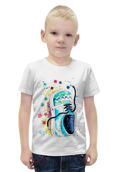 Заказать детскую футболку в Москве. Футболка с полной запечаткой для мальчиков Летние кеды от Ира Даненко - готовые дизайны и нанесение принтов.