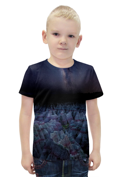 Заказать детскую футболку в Москве. Футболка с полной запечаткой для мальчиков Звёздная ночь от THE_NISE  - готовые дизайны и нанесение принтов.