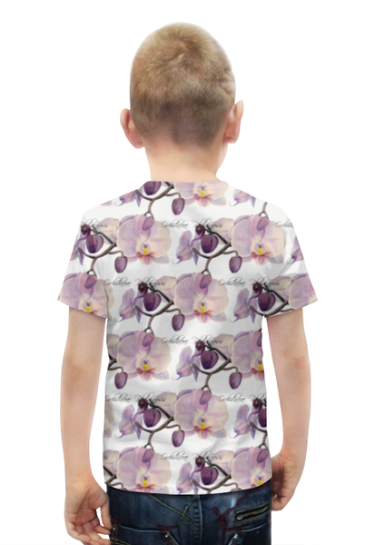 Заказать детскую футболку в Москве. Футболка с полной запечаткой для мальчиков ветка орхидеи от okonit - готовые дизайны и нанесение принтов.