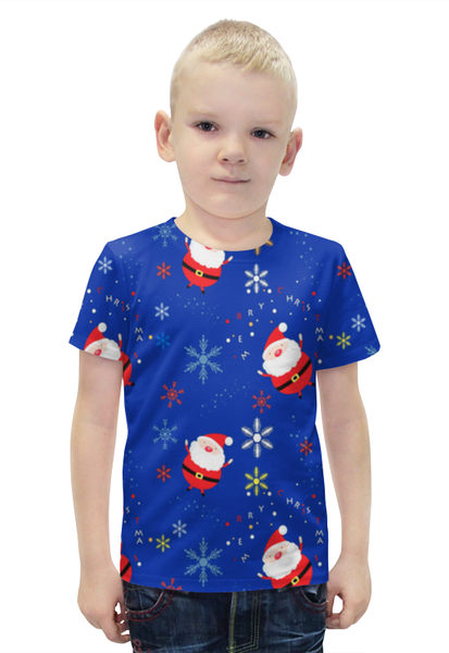 Заказать детскую футболку в Москве. Футболка с полной запечаткой для мальчиков Санта Клаус от THE_NISE  - готовые дизайны и нанесение принтов.