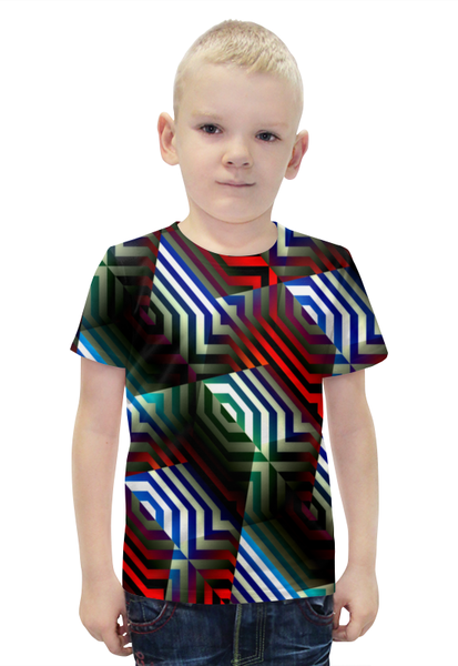 Заказать детскую футболку в Москве. Футболка с полной запечаткой для мальчиков Цветной орнамент от THE_NISE  - готовые дизайны и нанесение принтов.
