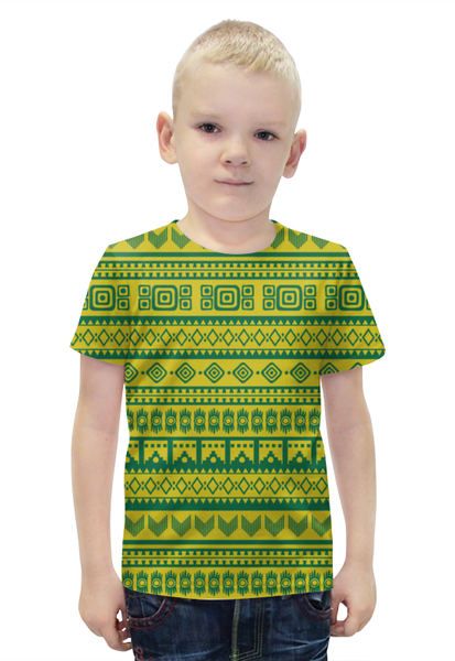 Заказать детскую футболку в Москве. Футболка с полной запечаткой для мальчиков AZTEC от CoolDesign - готовые дизайны и нанесение принтов.