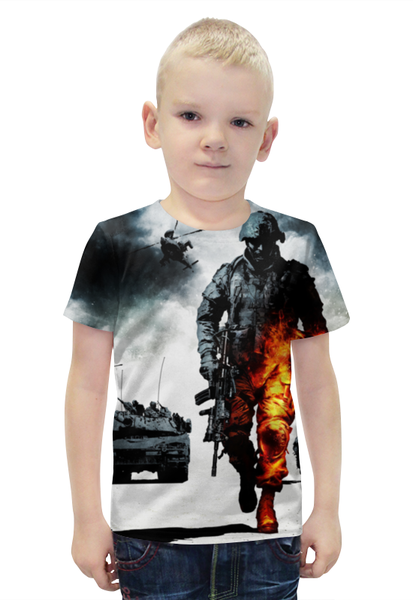 Заказать детскую футболку в Москве. Футболка с полной запечаткой для мальчиков Battlefield от geekbox - готовые дизайны и нанесение принтов.