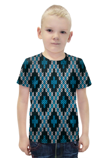 Заказать детскую футболку в Москве. Футболка с полной запечаткой для мальчиков Вязаный узор от THE_NISE  - готовые дизайны и нанесение принтов.