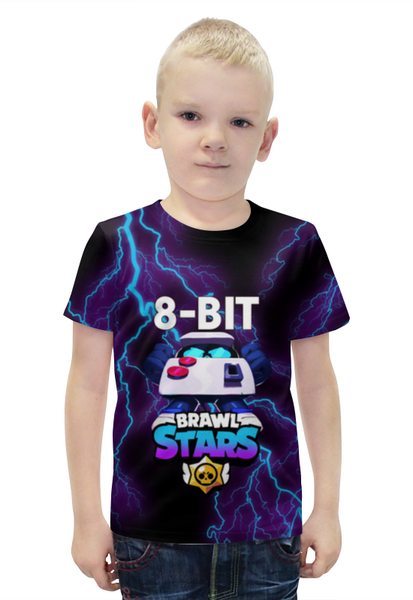 Заказать детскую футболку в Москве. Футболка с полной запечаткой для мальчиков Brawl Stars 8-BIT от weeert - готовые дизайны и нанесение принтов.