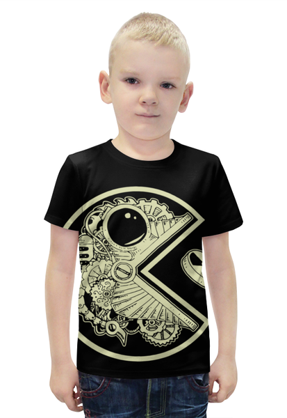 Заказать детскую футболку в Москве. Футболка с полной запечаткой для мальчиков Pac-man от BJ Shop - готовые дизайны и нанесение принтов.