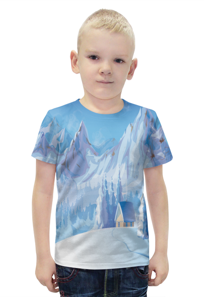 Заказать детскую футболку в Москве. Футболка с полной запечаткой для мальчиков Зимний пейзаж от THE_NISE  - готовые дизайны и нанесение принтов.