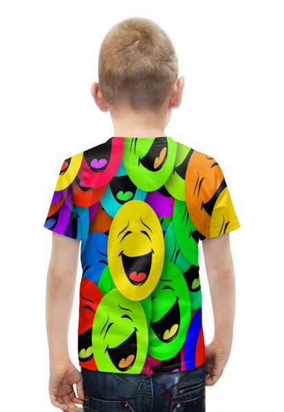 Заказать детскую футболку в Москве. Футболка с полной запечаткой для мальчиков Смайлы от THE_NISE  - готовые дизайны и нанесение принтов.