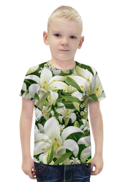 Заказать детскую футболку в Москве. Футболка с полной запечаткой для мальчиков  ЛИЛИИ от Natali  - готовые дизайны и нанесение принтов.
