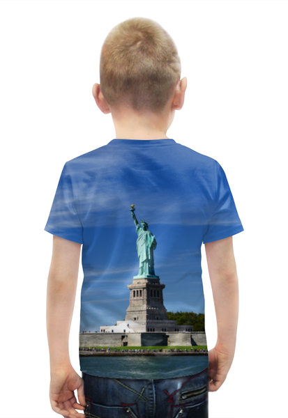 Заказать детскую футболку в Москве. Футболка с полной запечаткой для мальчиков Статуя Свободы от Виктор Гришин - готовые дизайны и нанесение принтов.