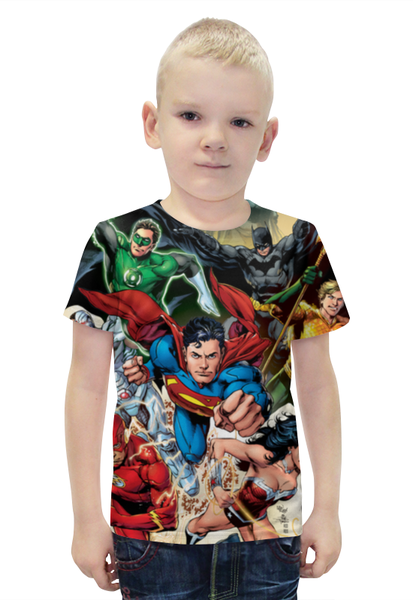 Заказать детскую футболку в Москве. Футболка с полной запечаткой для мальчиков Супергерои комиксов от Виктор Гришин - готовые дизайны и нанесение принтов.