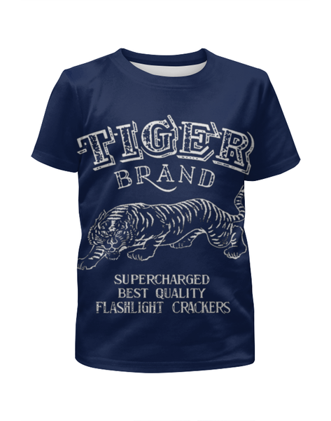 Заказать детскую футболку в Москве. Футболка с полной запечаткой для мальчиков Tiger brand от ПРИНТЫ ПЕЧАТЬ  - готовые дизайны и нанесение принтов.