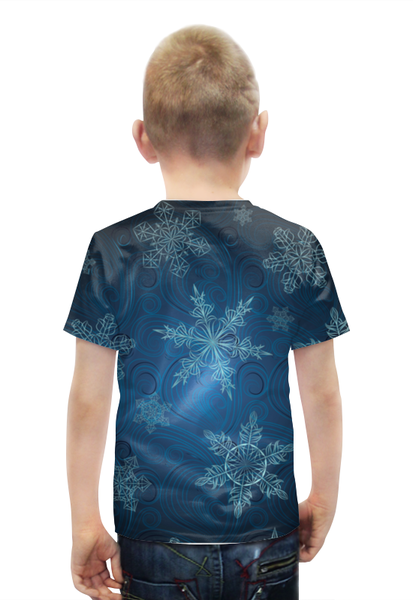 Заказать детскую футболку в Москве. Футболка с полной запечаткой для мальчиков Снежинка от queen  - готовые дизайны и нанесение принтов.