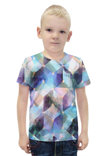 Заказать детскую футболку в Москве. Футболка с полной запечаткой для мальчиков Мозаика ромбов от THE_NISE  - готовые дизайны и нанесение принтов.