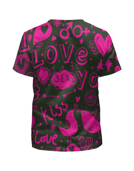 Заказать детскую футболку в Москве. Футболка с полной запечаткой для мальчиков Love Kiss от THE_NISE  - готовые дизайны и нанесение принтов.