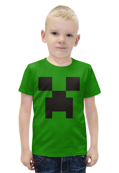 Заказать детскую футболку в Москве. Футболка с полной запечаткой для мальчиков Minecraft от game-fan - готовые дизайны и нанесение принтов.