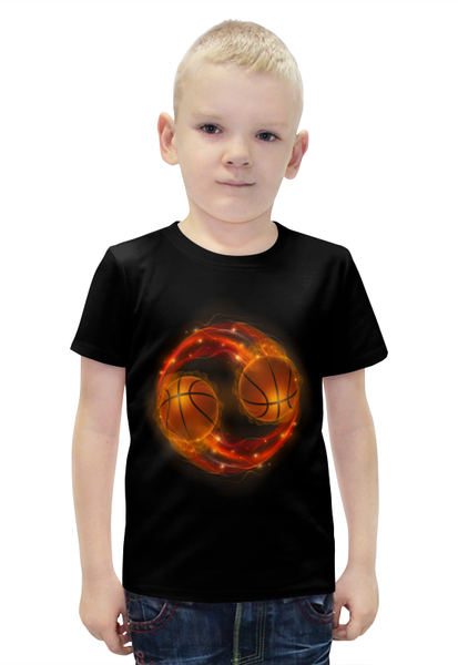 Заказать детскую футболку в Москве. Футболка с полной запечаткой для мальчиков Огненные мячи от THE_NISE  - готовые дизайны и нанесение принтов.