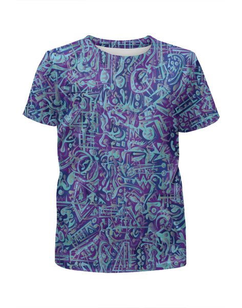 Заказать детскую футболку в Москве. Футболка с полной запечаткой для мальчиков Голубое в фиолетовом от Vadim Koval - готовые дизайны и нанесение принтов.