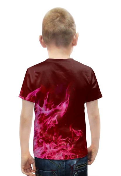Заказать детскую футболку в Москве. Футболка с полной запечаткой для мальчиков Розовый огонь от THE_NISE  - готовые дизайны и нанесение принтов.