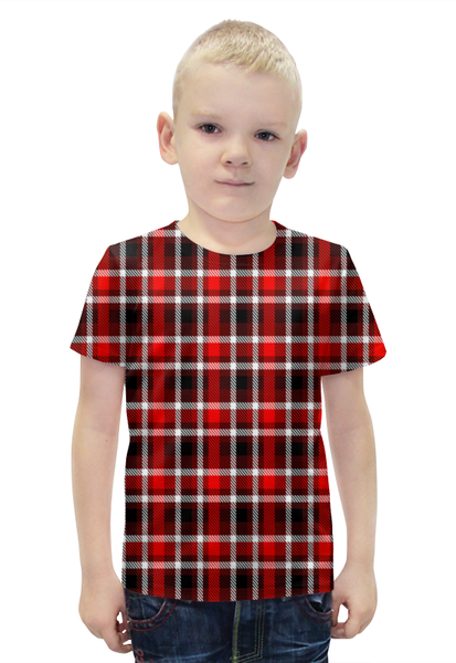 Заказать детскую футболку в Москве. Футболка с полной запечаткой для мальчиков Шотландка от THE_NISE  - готовые дизайны и нанесение принтов.
