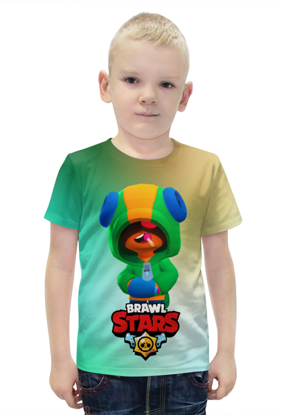 Заказать детскую футболку в Москве. Футболка с полной запечаткой для мальчиков Brawl Stars       от T-shirt print  - готовые дизайны и нанесение принтов.