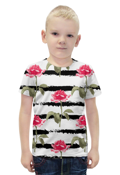 Заказать детскую футболку в Москве. Футболка с полной запечаткой для мальчиков цветы от THE_NISE  - готовые дизайны и нанесение принтов.