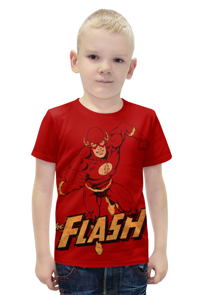 Заказать детскую футболку в Москве. Футболка с полной запечаткой для мальчиков Флэш  от geekbox - готовые дизайны и нанесение принтов.