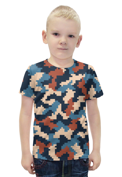 Заказать детскую футболку в Москве. Футболка с полной запечаткой для мальчиков Цветной камуфляж от THE_NISE  - готовые дизайны и нанесение принтов.
