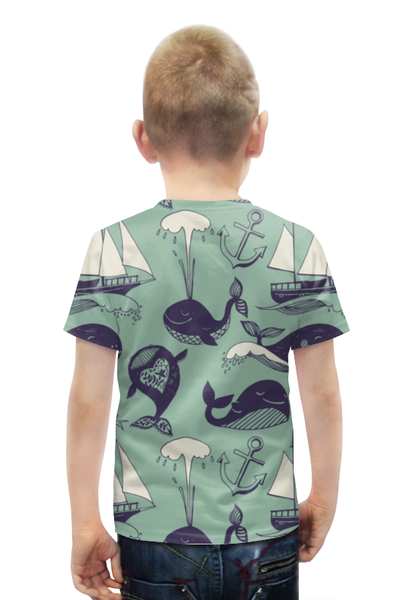 Заказать детскую футболку в Москве. Футболка с полной запечаткой для мальчиков Забавные киты от nadegda - готовые дизайны и нанесение принтов.