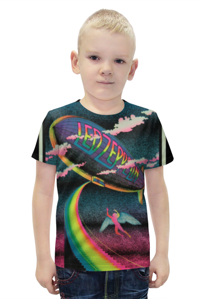 Заказать детскую футболку в Москве. Футболка с полной запечаткой для мальчиков Led Zeppelin от cherdantcev - готовые дизайны и нанесение принтов.