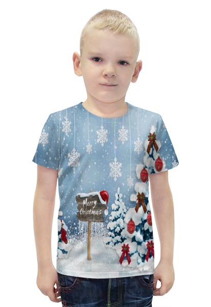 Заказать детскую футболку в Москве. Футболка с полной запечаткой для мальчиков Christmas от THE_NISE  - готовые дизайны и нанесение принтов.
