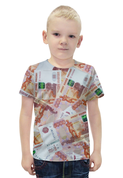 Заказать детскую футболку в Москве. Футболка с полной запечаткой для мальчиков Деньги от THE_NISE  - готовые дизайны и нанесение принтов.