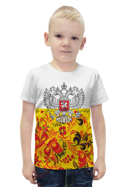 Заказать детскую футболку в Москве. Футболка с полной запечаткой для мальчиков Хохлома от THE_NISE  - готовые дизайны и нанесение принтов.